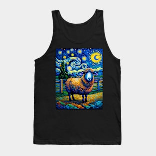 Sheep in starry night Tank Top